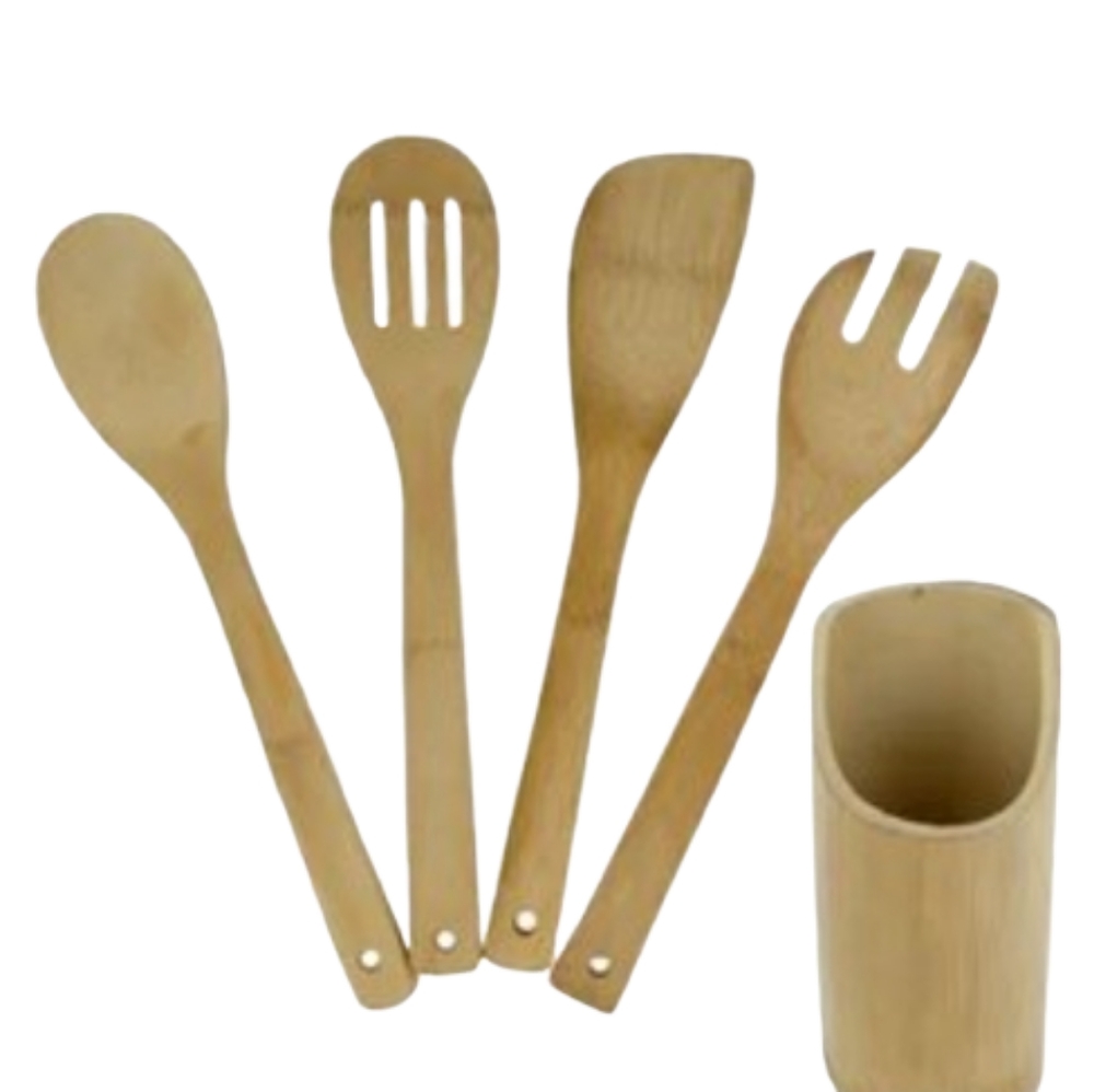 5 piece Bamboo Utensil Set